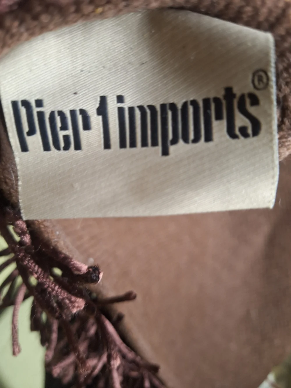 Pier 1- Two Brown Shaggy Fringe Rug Set 35